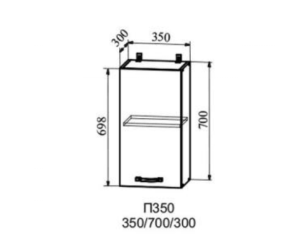 Гарда П 350 шкаф верхний (Белый патина/корпус Серый)