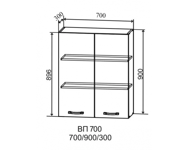 Гарда ВП 700 шкаф верхний высокий (Белый/корпус Серый)