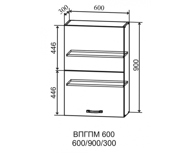 Монца ВПГПМ 600 Шкаф верхний высокий Blum Aventos (Гранит Маус/корпус Серый) в Новосибирске