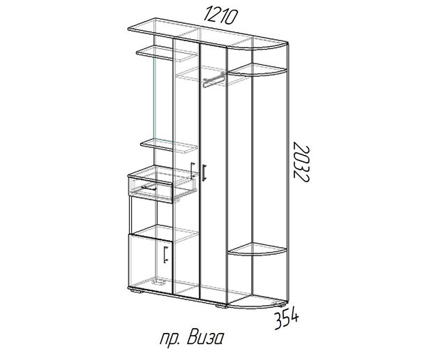 Прихожая Виза ясень шимо темный