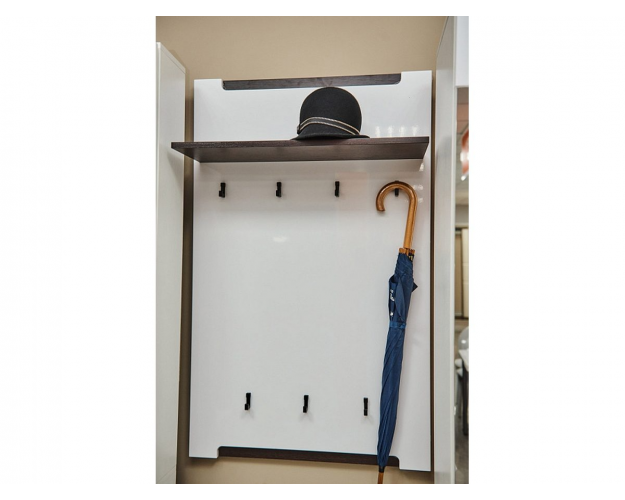 Панель вешалки Стокгольм белый глянец / венге