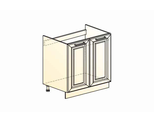 Монако Шкаф рабочий под мойку L800 (2 дв. гл.) (Белый/Латте матовый)