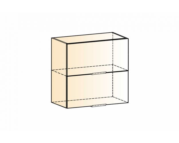 Стоун Шкаф навесной L800 Н720 (2 дв. гл.гориз.) (белый/акация светлая)