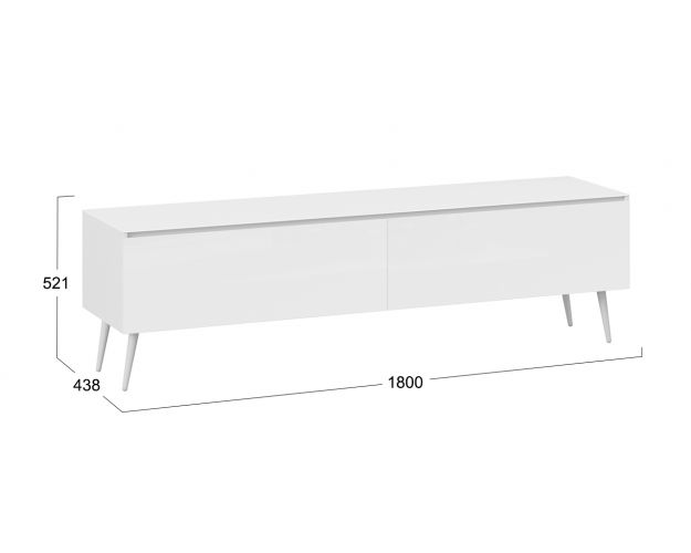 Тумба для ТВ Глосс СМ-319.03.011 белый глянец