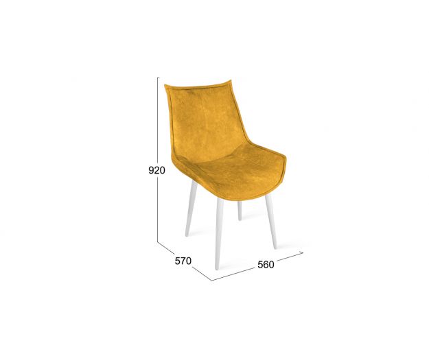 Стул металлический «Тейлор» К1С Исп. 2 Белый/Микровелюр Wellmart Yellow