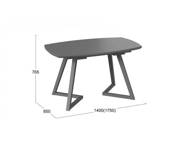 Стол обеденный Tesca 2 графит матовый