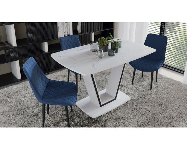 Стул «OSCAR» (Черный муар/Велюр L006 бирюзовый)